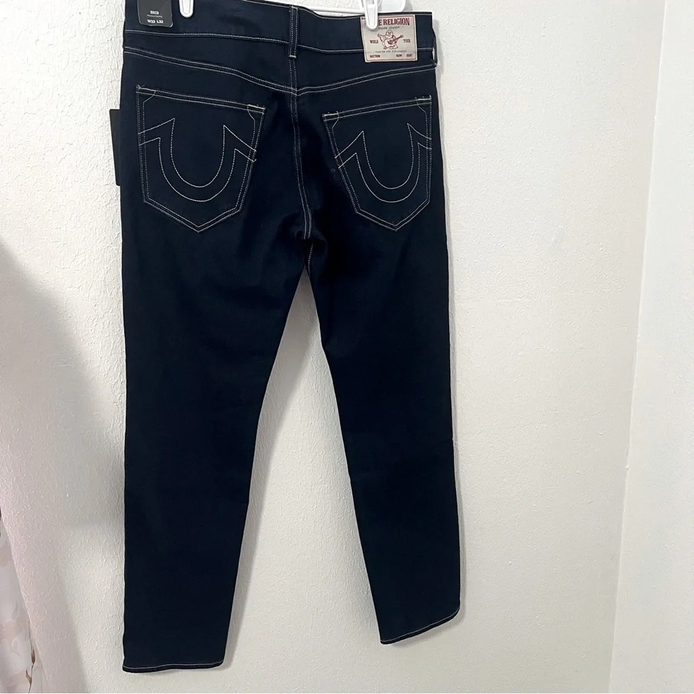 True Religion Jeans Mens Rocco Relaxed Skinny Dark Rinse Size W33 X L32 NWT